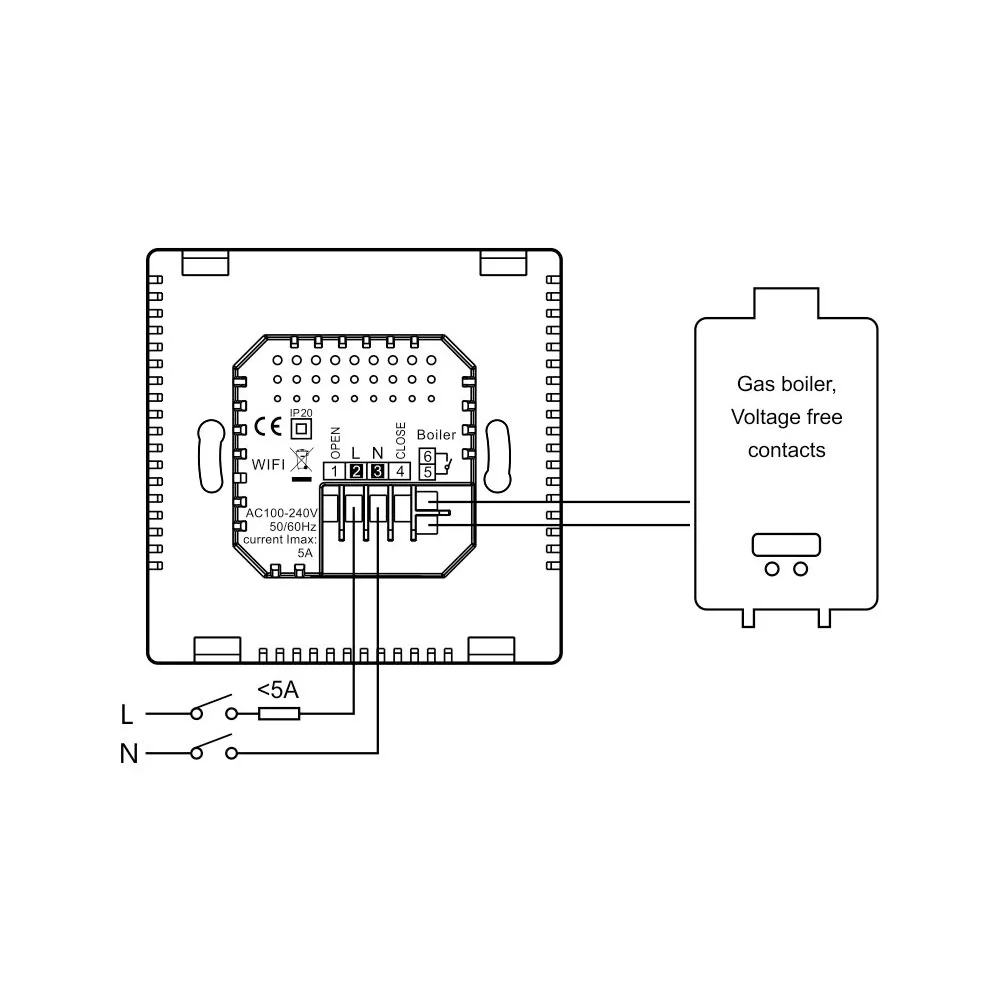 Smart WiFi Thermostat for Floor Heating - Compatible with Voice Assistants