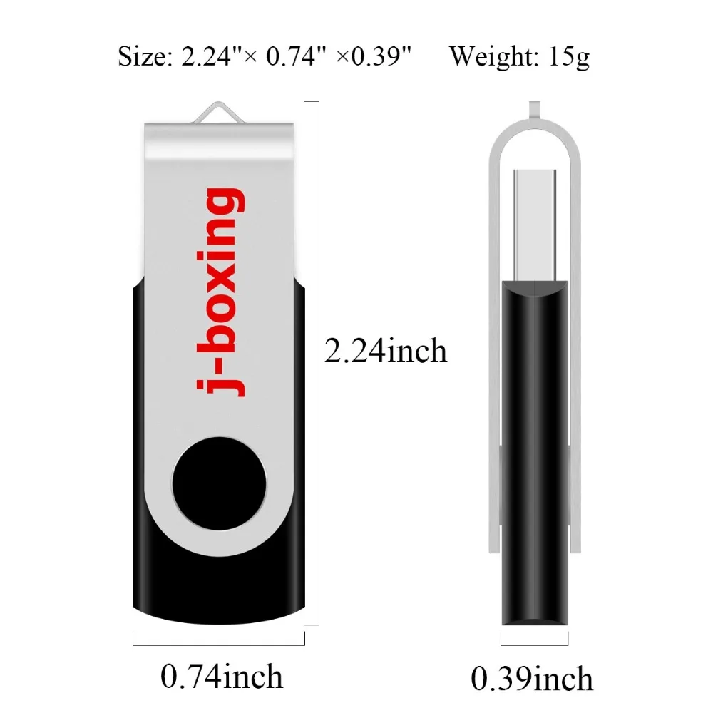 J-boxing черный 32 Гб USB флеш-накопитель металлический Поворотная карта памяти Вращающаяся ручка накопитель для хранения большого пальца 1 Гб 2