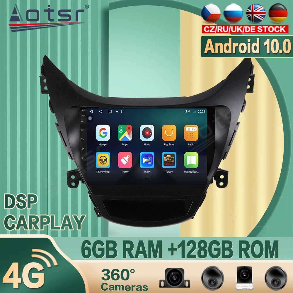 

For Hyundai Elantra 2010+ Android Car radio Player GPS Navigation 360 camera Auto Stereo Multimedia Video Headunit DSP carplay