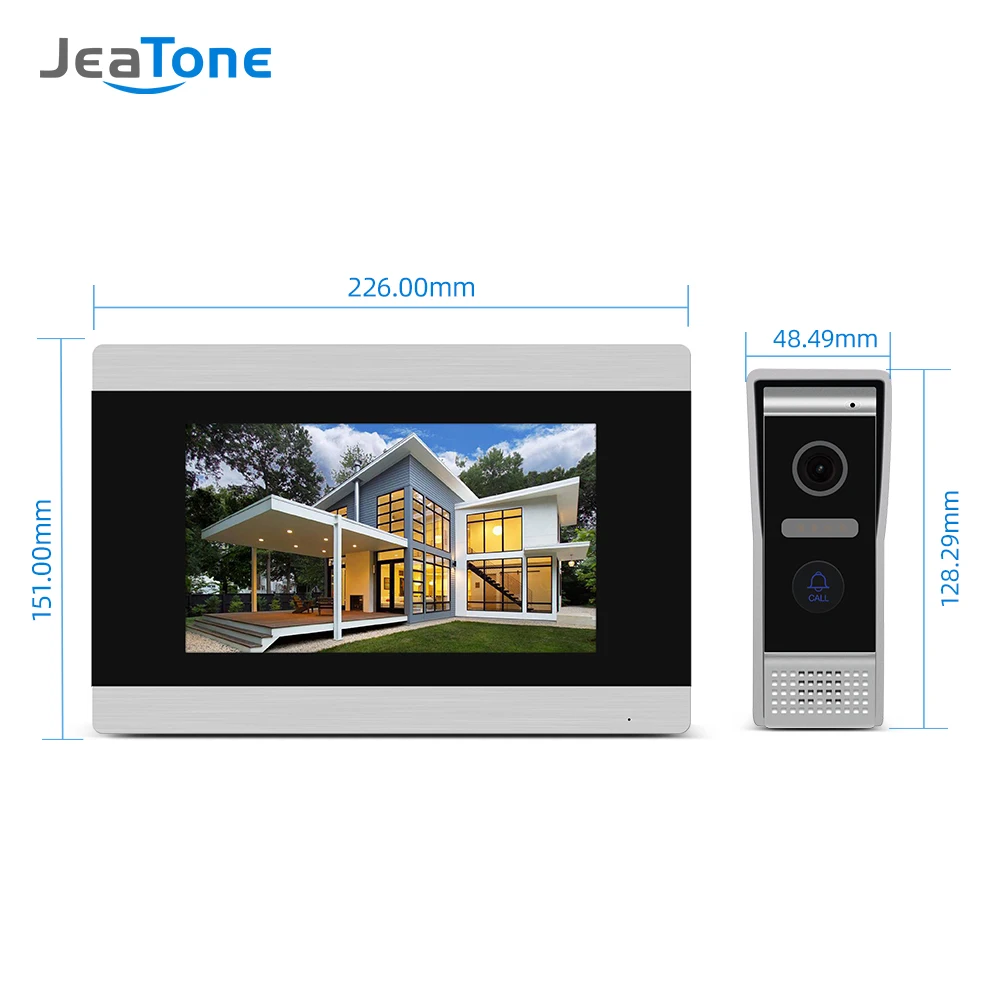 Touch Screen Wired WIFI IP Video Door Phone Intercom Video Doorbell Villa Apartment Access Control System Motion Detection