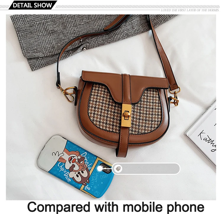 Ретро сетчатые седельные сумки через плечо для женщин, модные клетчатые сумки через плечо, Женская Маленькая седельная сумка, женская сумка-мессенджер из искусственной кожи