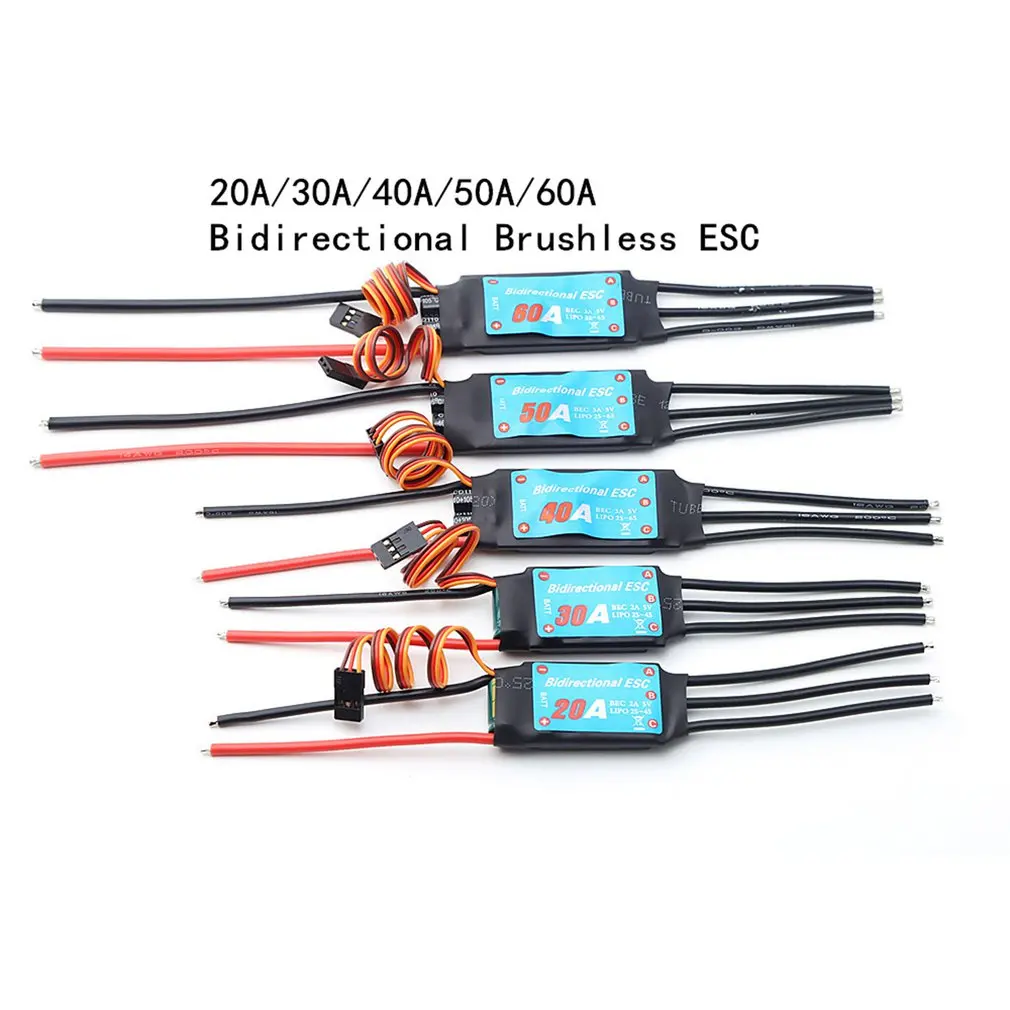 

1PCS 20A/30A/40A/50A/60A Bidirectional Brushless ESC for Remote Control Ship Pneumatic Underwater Propelle