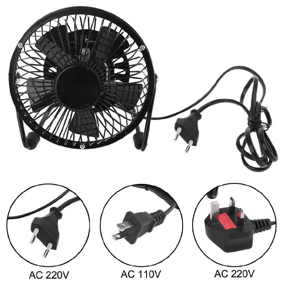 

US EU UK Plug AC 110V 220V Electric Fans Table Metal Fan Small Desktop Fan Suitable for Home and Office Personal Fan