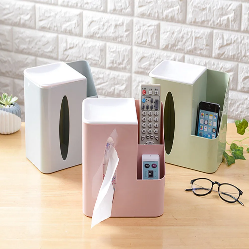 

HSU Desktop Organizer Multifunction Remote Control Plastic Storage Box Tissue Box