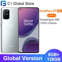 Global Version OnePlus 8T 8 T OnePlus 8GB 128GB Display 6.55" 120Hz Snarpdragon 865 Smartphone Warp Charge 65  Support NFC