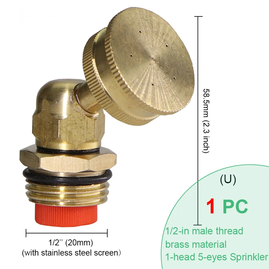 Brass Nozzle Garden Mist Sprinkler Spray Copper Misting Cooling System Nozzle Irrigation Thread Fog Watering Tools
