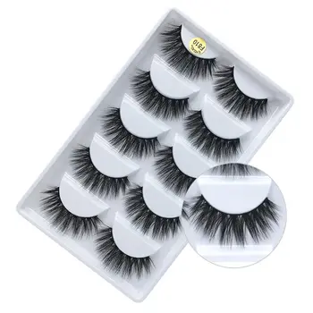 

5 Pairs/Box 3D Natural Mink Eyelashes False Eye Lashes Thick Long Soft Fake Lashes Extension Eye Beauty Tool