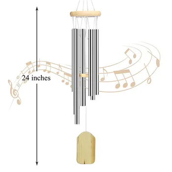 

Personalized 24 or 34 inchies 6 Tubes Wind Chime Bells Hanging Pendant Church Bell Yard Garden Outdoor Home Living Wind Chime