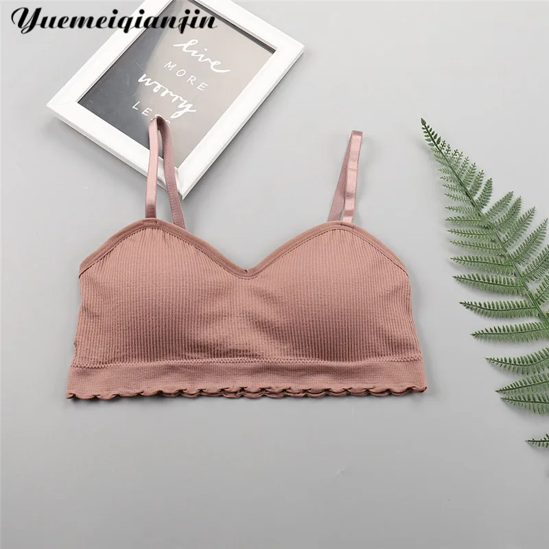 Dark Pink Женский сексуальный бесшовный бюстгальтер с нагрудной накладкой, с принтом, на бретелях, дышащий спортивный бюстгальтер, топ, нижнее белье, топ-труба, женское нижнее белье, пуш-ап бюстгальтер - Цвет: Dark Pink