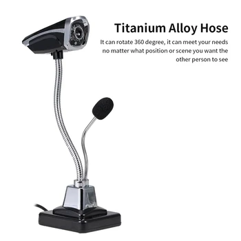 

Web Camera USB PC Webcam with Microphone for Live Streaming Online Chat Video Camera Support Windows Flexible Gooseneck LED Ligh