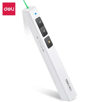 

Deli 2802G Green Laser Pen USB Wireless Sign Pen Projector Presentation Remote Page Slide Teacher School Office Laser Pointer