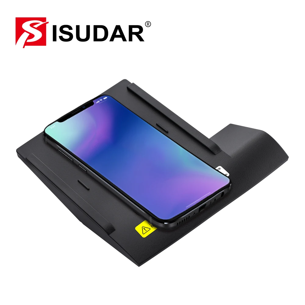 ISUDAR 10 Вт Qi автомобильное беспроводное зарядное устройство Автоматическая быстрая Беспроводная зарядка для гольфа 7 // для iphone 8 X для samsung для huawei