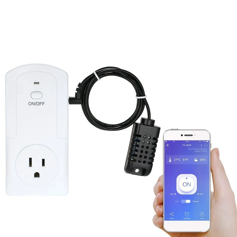 TS-5000 Wi-Fi контроль температуры и влажности розетка синхронизации wifi умная розетка дистанционное управление таймер переключатель(ЕС вилка