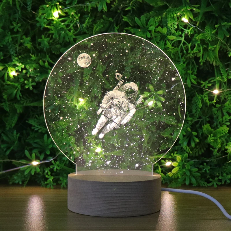 

Fancy Acrylic Night Light 3D Illusion Astronaut Led Lights For Home