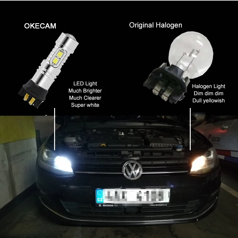 2 шт. PW24W PWY24W Canbus безотказный светодиодный Автомобильный свет лампы передние поворотные сигнальные огни для Citroen C4 2013-up дневные ходовые огни