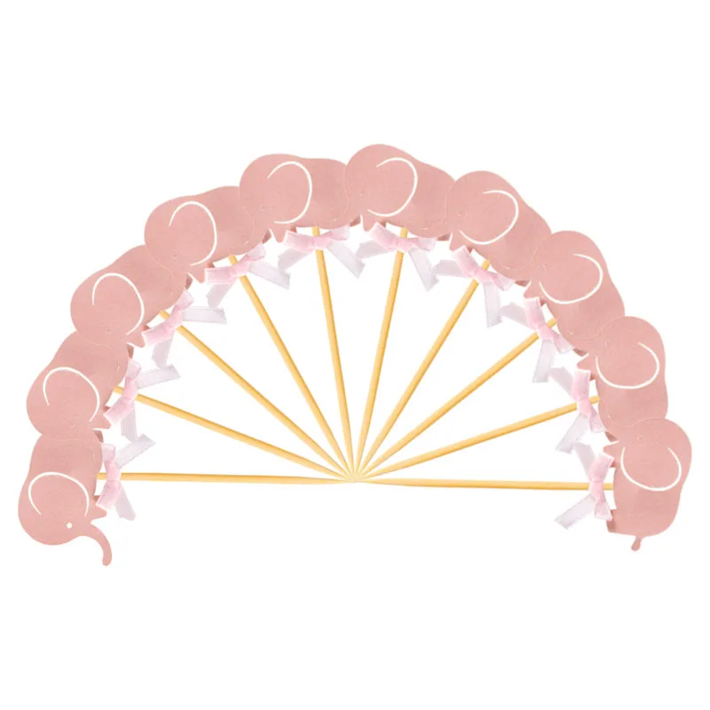 10 шт./лот, милый слон, топпер для торта, для свадьбы, для мальчиков и девочек, для дня рождения, для украшения торта, для детского душа, вечерние принадлежности, Топпер для кексов - Цвет: style 9