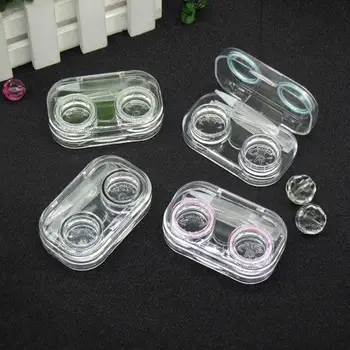 

Practical Mini Transparent Portable Contact Lens Case with Rubber Band for Travel Kit Holder Contact Lenses Box Container