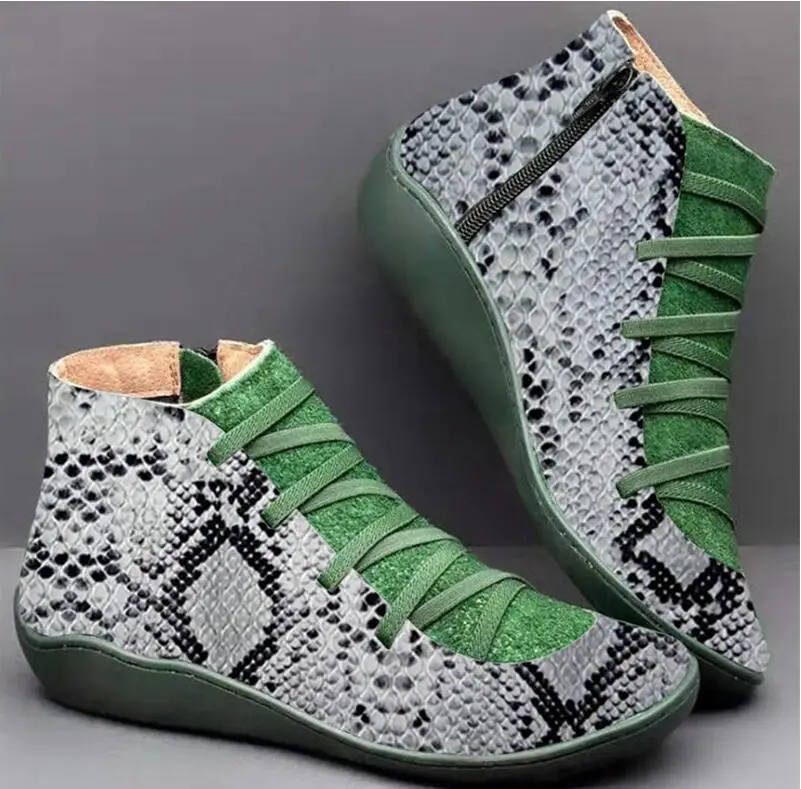 Женские ботильоны из искусственной кожи; botas mujer; сезон осень-зима; винтажные Женские ботинки в стиле панк с перекрестными ремешками; женская обувь на плоской подошве; J790