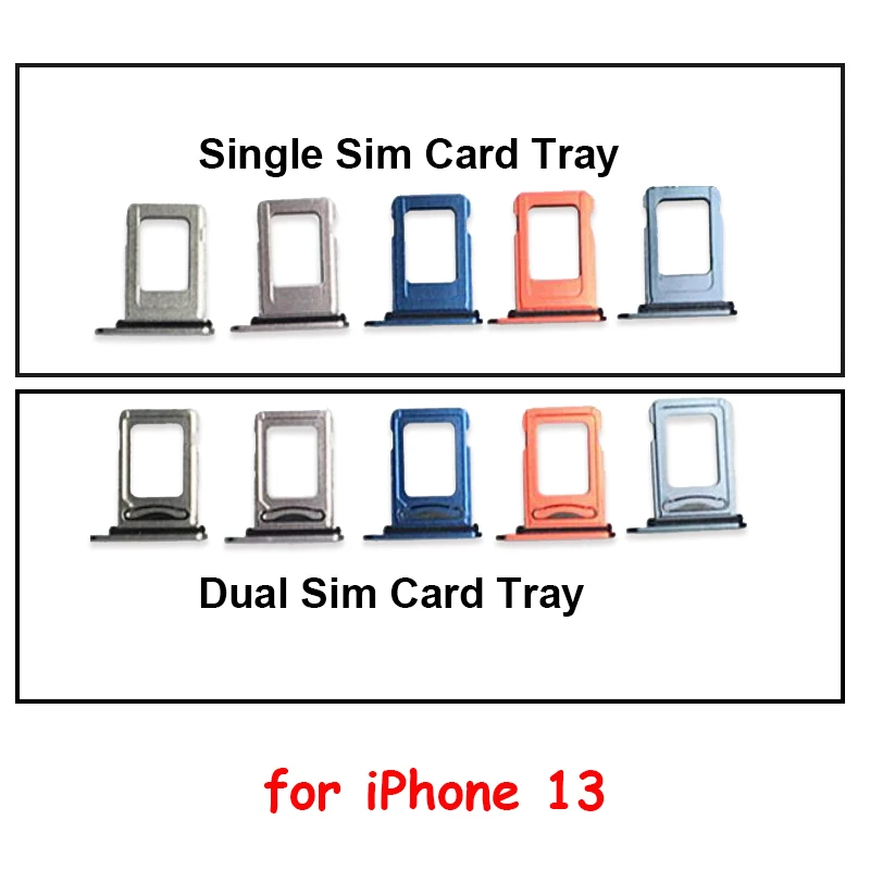 1 Piece Single Sim Card Tray Holder Slot For Iphone 13 Dual Sim Card Adapter With Waterproof Seal Replacement Parts Mobile Phone Flex Cables Aliexpress