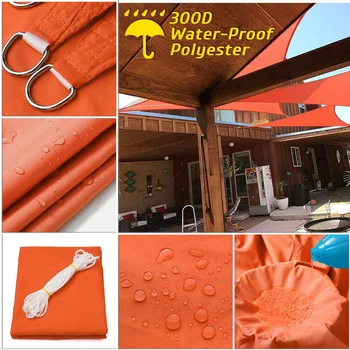 

Waterproof Sun Shelter Triangle Sunshade Protection Outdoor Canopy Garden Patio Pool Shade Sail Awning Camping Shade Cloth Large
