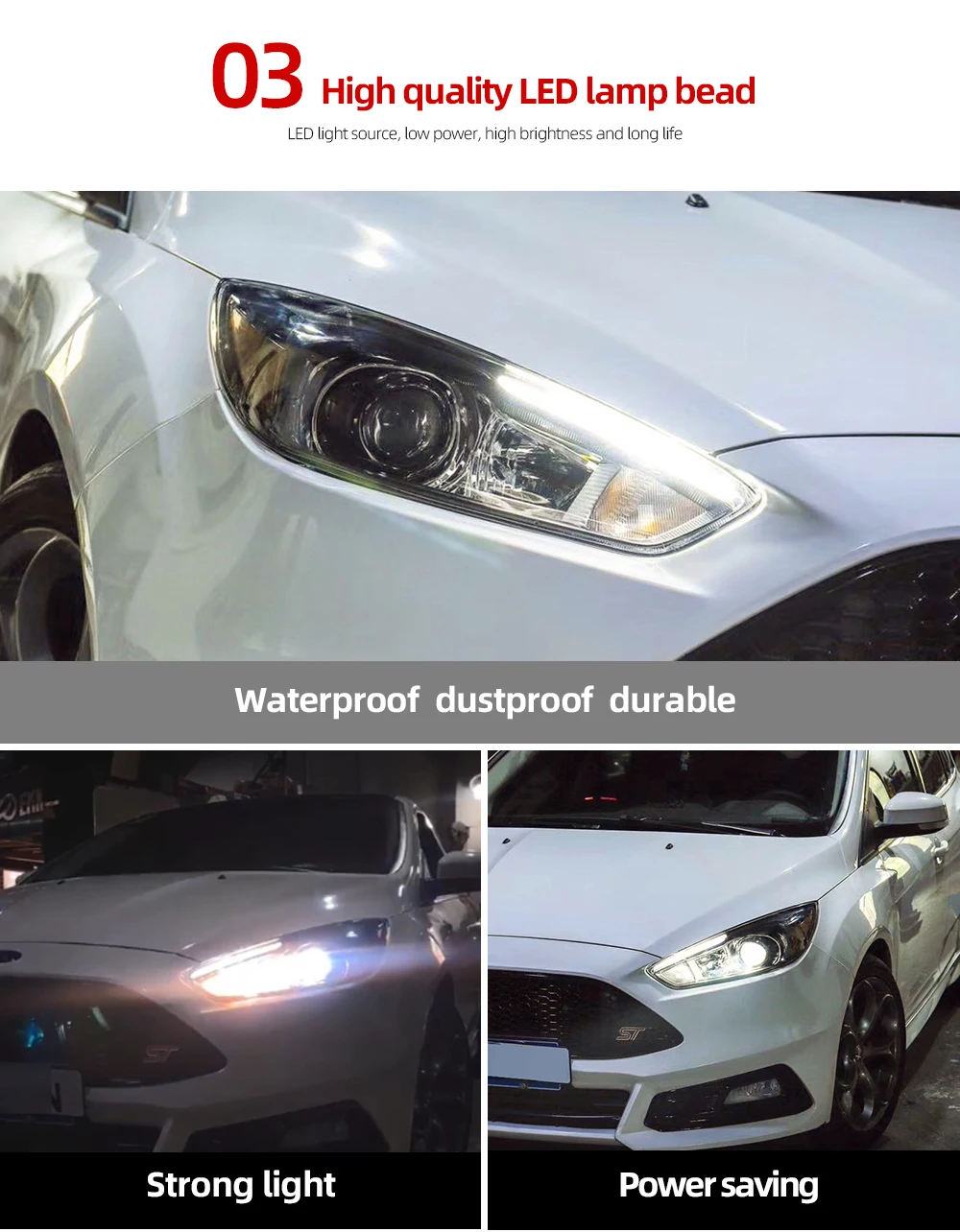 Автомобильные мигалки, 2 шт., фара в сборе для Ford Focus 4,,,, фара ST, дизайнерский светодиодный DRL HID вариант ксенонового луча