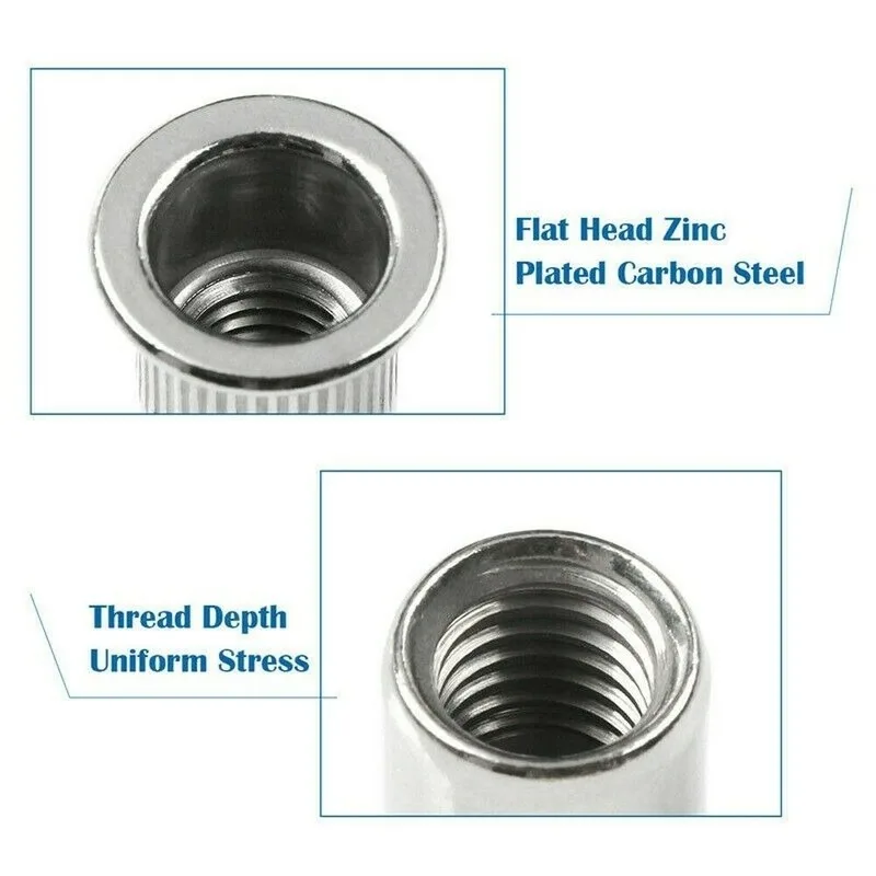 150Pcs Rivet Nuts Aluminum alloy Heavy Duty Threaded Insert Nutsert Rivnuts for Riveter Riveting Nut Gun Tools