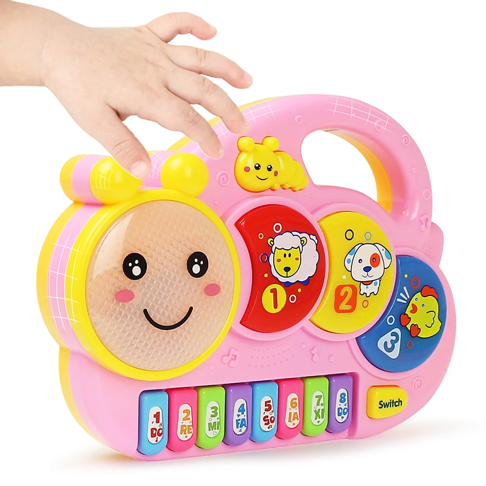 Kid Cartoon Piano Keyboard Game Electronic Multifunctional Toy Animal Sound Flashing Light Baby Instrument Educational Toys Gift 6