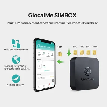 

GlocalMe SIMBOX for Multi-SIM Multi-Standby 4 SIM Card Slots Support 2G/3G/4G No Roaming Charges(White)