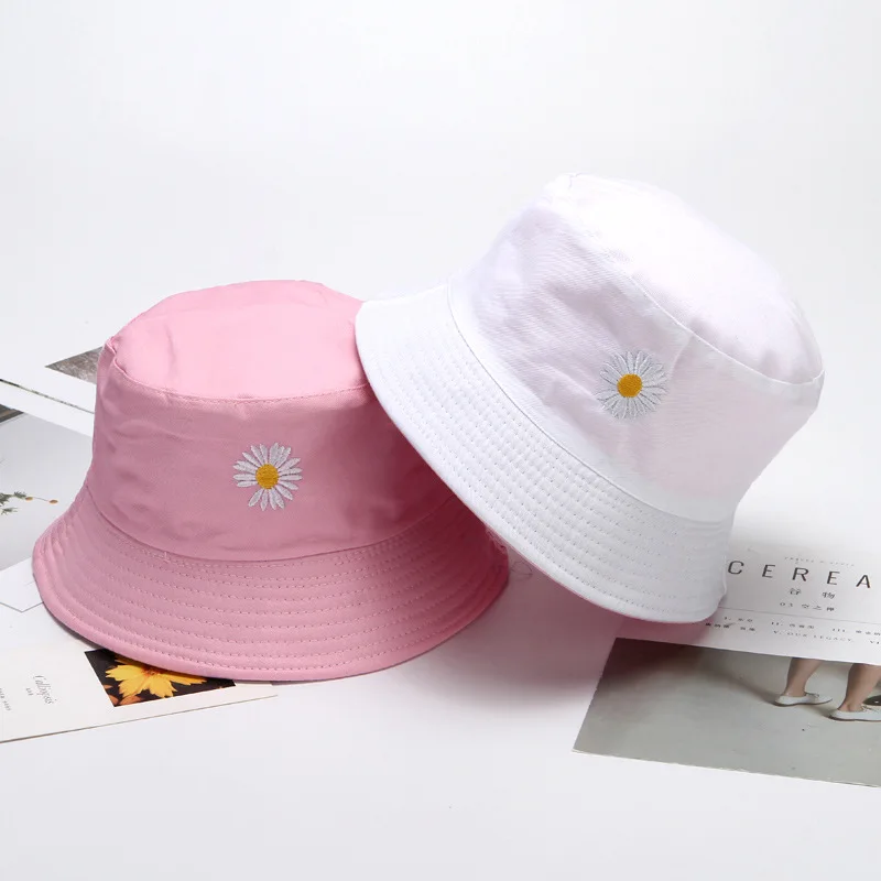 Мужская и женская летняя шляпа GD Daisy Bucket Hat двухсторонняя Панама с козырьком от
