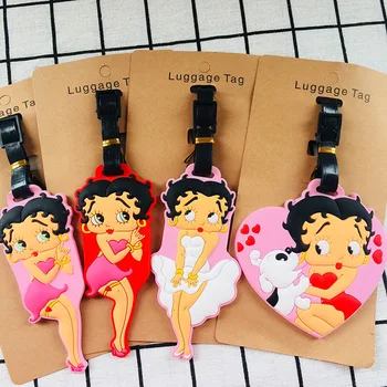 

Cartoon Cute girls Luggage Tag Silicone Women ladies Travel Suitcase Tag Name Addres Holder Baggage Boarding Label Tag