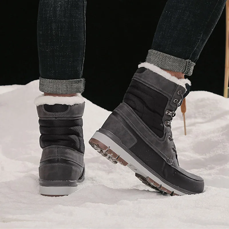 Winter Men Snow Boots Water Resistant Faux Leather Thickened Non-slip High Booties C55 Winter Men Snow Boots Water Resistant Faux Leather Thickened Non-slip High Booties C55