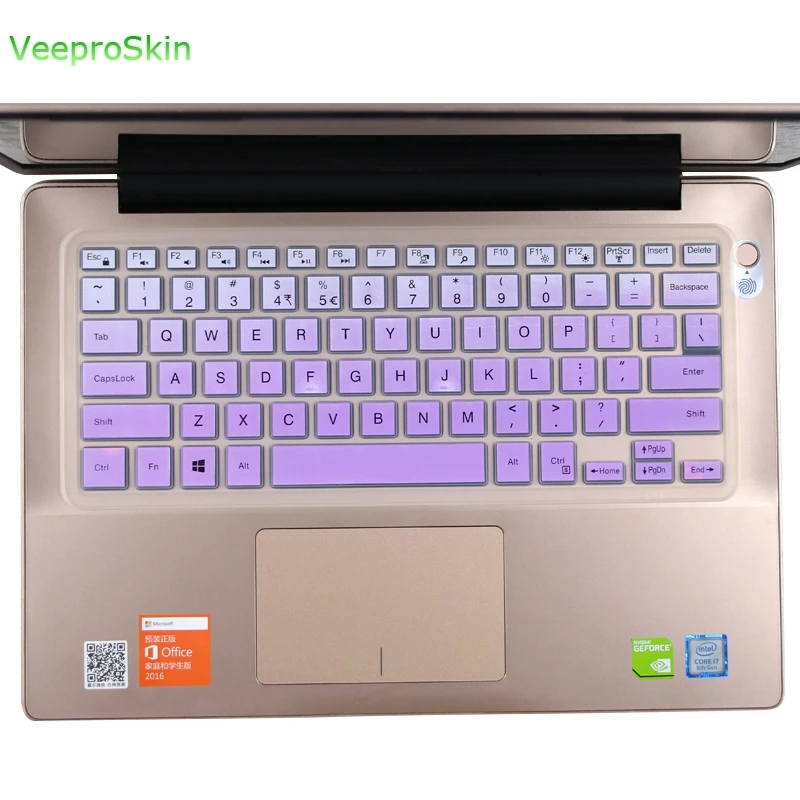 fadepurple Для Dell Inspiron 15 5000 5568 5578 5579 5585/Inspiron 7000 7569 7570 7573 7579 7580 7586 силиконовая клавиатура кожного покрова - Цвет: fadepurple