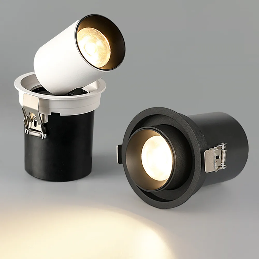 US $24.33 DBFStretchable Recessed Ceiling Downlight 7W 10W 12W BlackWhite 360 Degree Rotatable 3000K4000K6000K Ceiling Spot Light