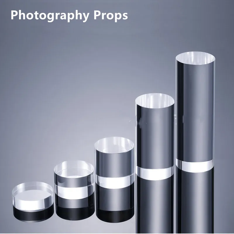 Transparent Acrylic Geometric Photography Props Cube Rectangular Cylindrical Glass Background Plate Decorations for Photo Studio |