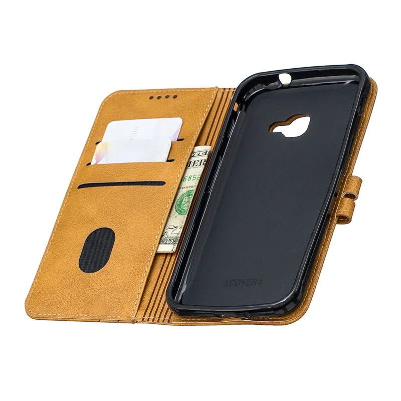 Чехол-книжка из искусственной кожи SUEF для samsung Galaxy Xcover 4S/G398F, чехлы для телефонов, мягкий чехол-бумажник из ТПУ с подставкой и отделением для карт