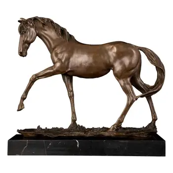 

Standing Horse Bronze Statue Sculpture Animal Horses Copper Figurine Living Room Office Desk Vintage Metal Art Decor