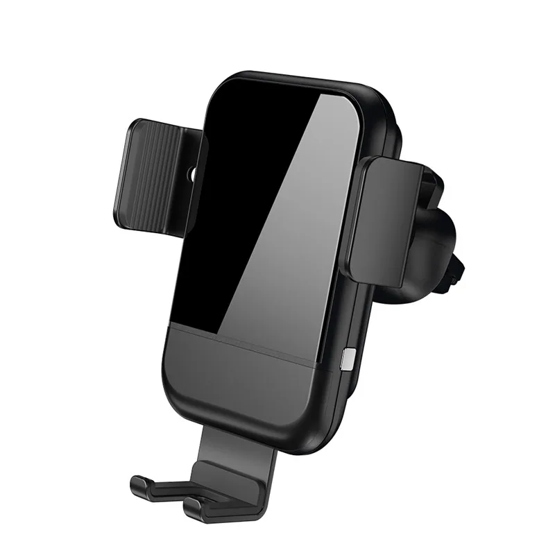 Black FPU 10W Qi Car Wireless Charger for iPhone Mobile Phone Charger Gravity Induction Fast Wireless Charging Car Phone Holder Stand - Цвет: Black
