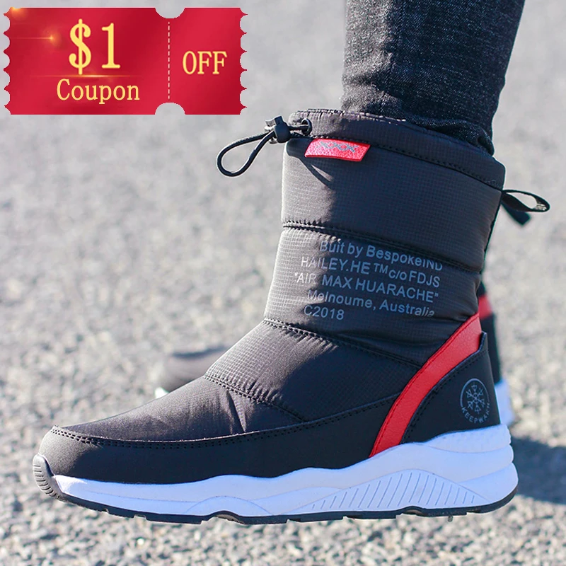 2019 women winter boots non-slip waterproof snow boots women thick
plush ankle boots for -40 degrees