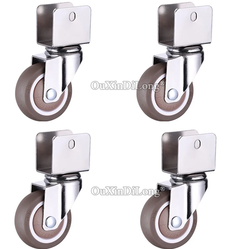 4 Uds 1,5 pulgadas muebles ruedas cuna/cama de bebé ruedas con ruedas de  freno giratorio de goma rueda Hardware para 16/18/20/22/25mm GF684