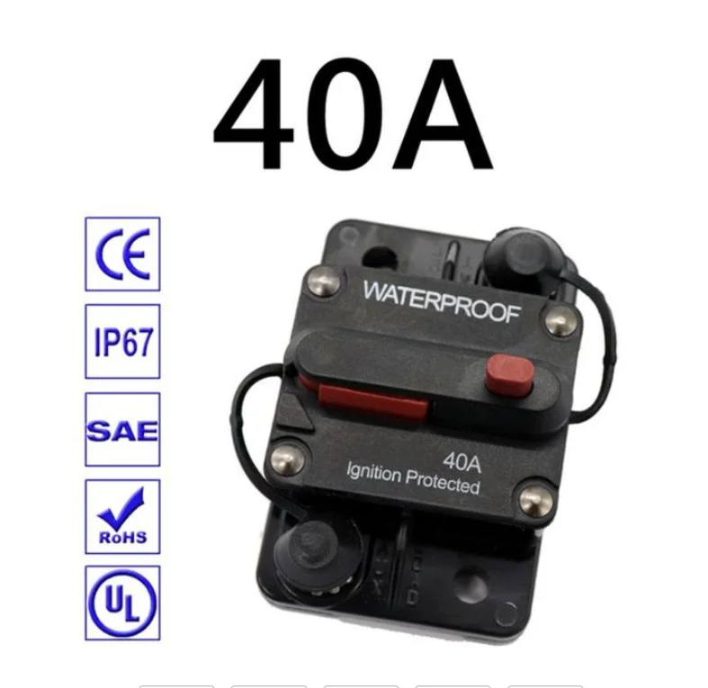 Wasserdichter 30A-300A Leistungsschalter Trolling mit manuellem Reset, Auto, Boot, manueller Stromschutz für Audiosystem-Sicherung, Auto, 12 V–48 VDC – Detail 12