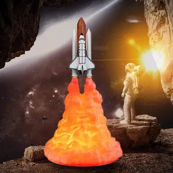 

New Dropshipping Space Shuttle Lamp and Moon lamps In Night Light By 3D Print For Space Lovers Rocket Lamp