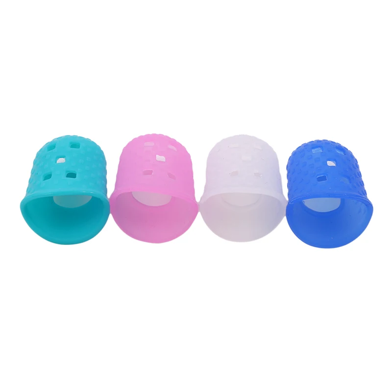 15Pcs Guitar Fingertip Protectors Silicone Finger Guards Guitar Finger Cover For Ukulele Electric 4 Colors Breathable