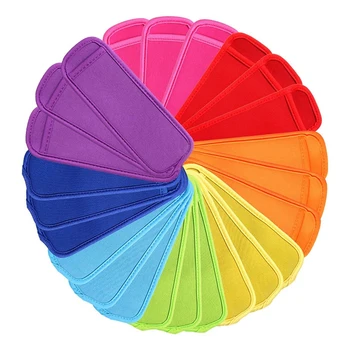 

24 Pack Reusable sicle Bags Ice Sleeves Antifreezing Sleeves,8 Colors