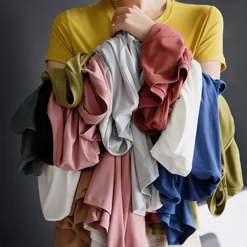 

Short-Sleeved T-shirt Summer V-neck 2020 New Style Slim Style in Korean Half-Sleeved Shirt T-shirt