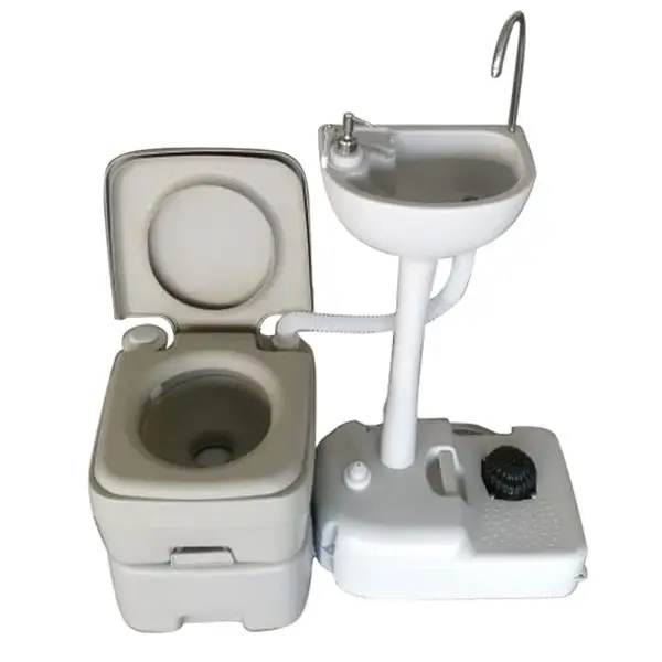

Free from US Portable Removable Outdoor toilet Wash Basin Water Tank Hand Sanitizer Faucet Pipeline System Lower Water Pipe