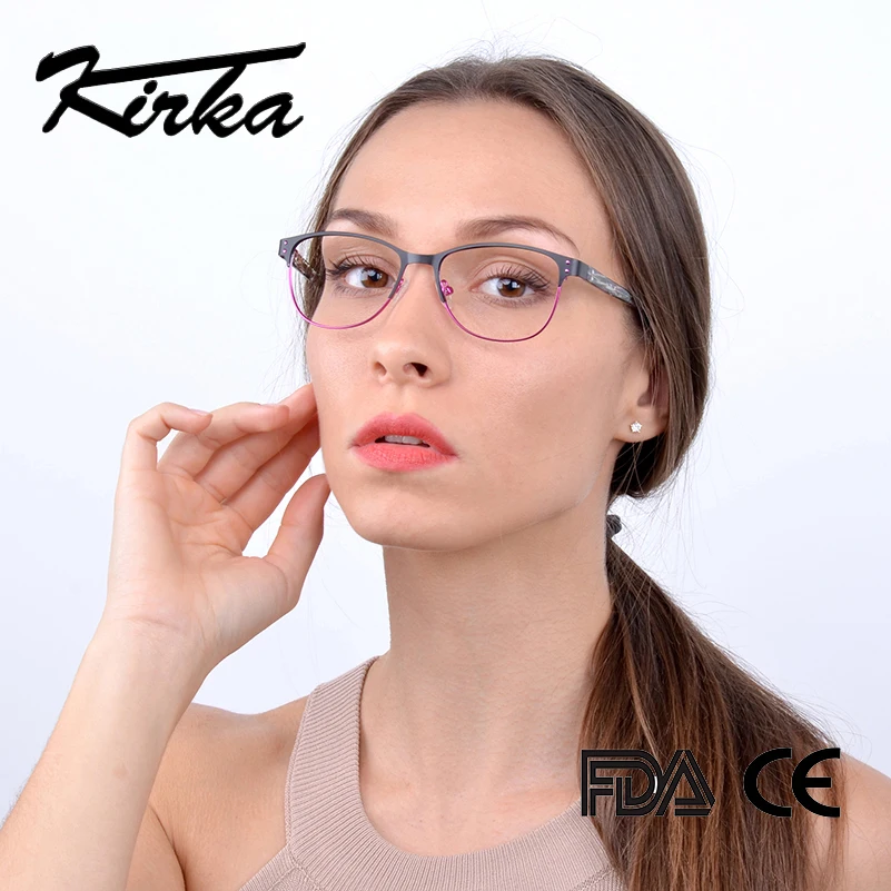 Женская оправа для очков Kirka очки близорукости из металла Модные оптические Oculos De
