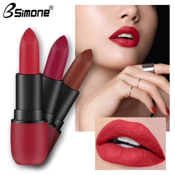 

NEW Matte Lipstick Waterproof Lips Makeup Women Cute RED Tube Mouth Red Brick Red Aunt Lipstick Is Not Easy Sweet Velvet Y902