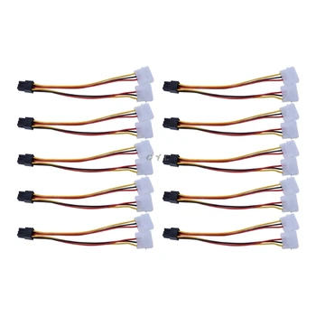 

10PCS Molex 4 Pin to PCI-E PCI Expess 6 Pin Power Converter Adapter Cable Connector Power Supply
