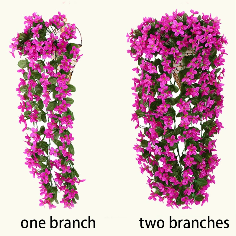 Artificial Flowers Violet Party Decoration Simulation Valentine's Day Wedding Wall Hanging Basket Orchid Fake
