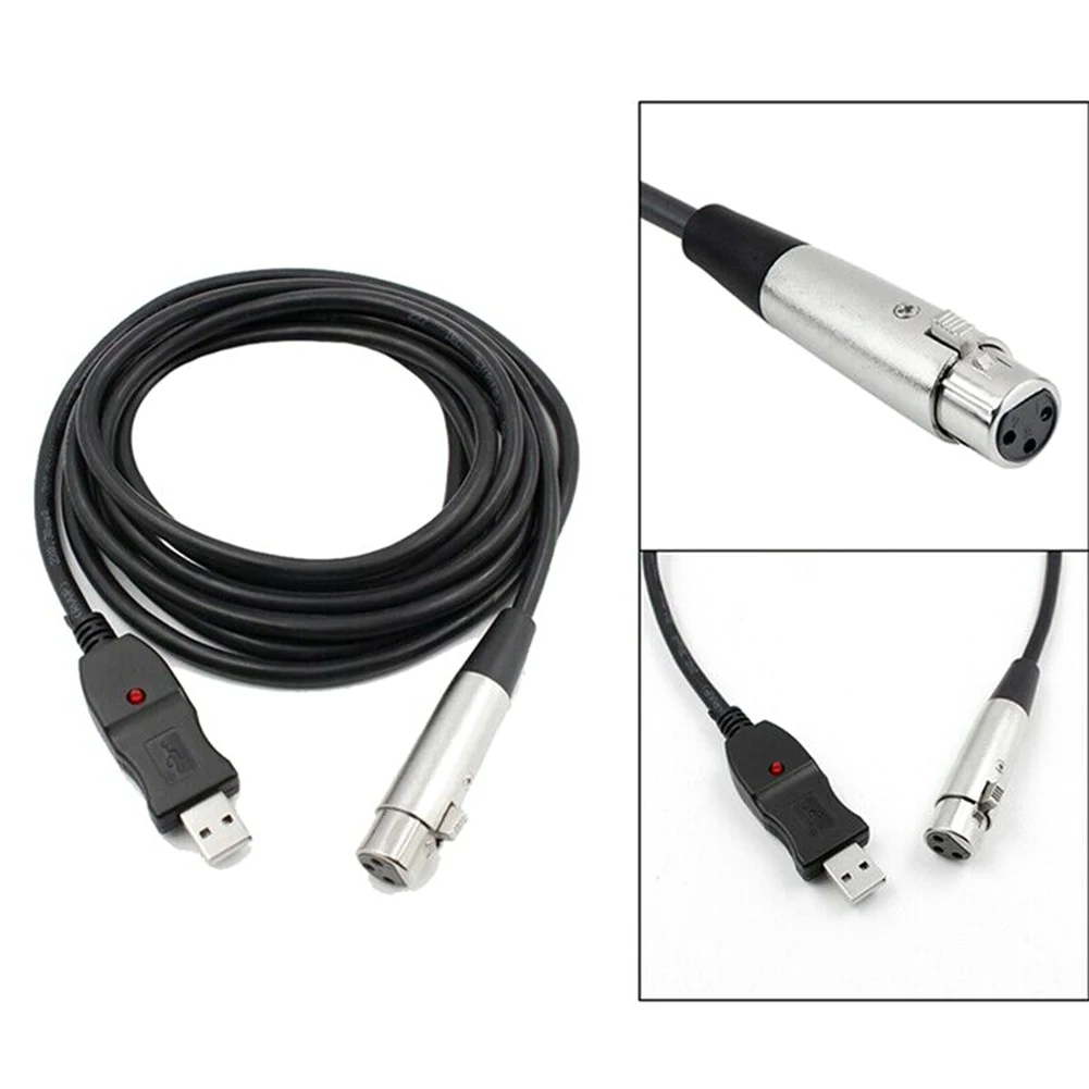 Микрофонный кабель 3 м USB к XLR микрофон Соединительный кабель адаптер для ПК аудио микшер усилители Микрофон XLR соединения фута, компьютерный кабель